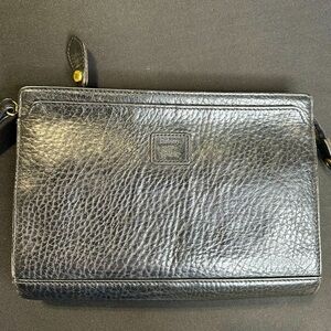 Burberry Black Grainy Leather Wristlet